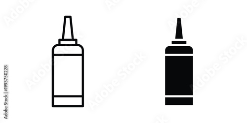 Sauce bottles icon solid glyph and line series icons
