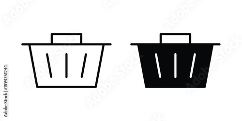 Shopping basket icon solid glyph and line series icons