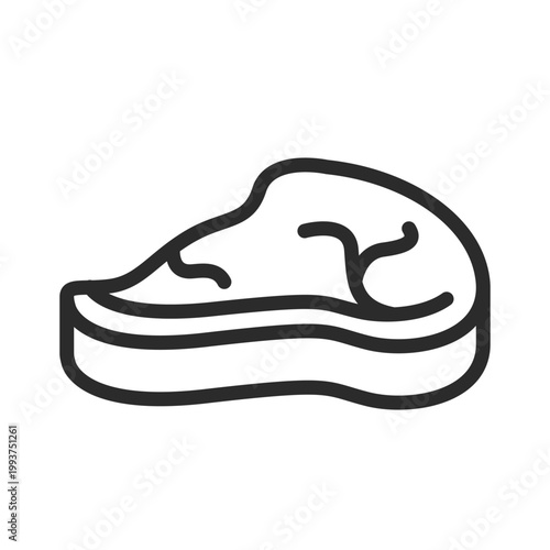 Raw Meat Steak icon. Simple line Raw Meat Steak icon for butcher shop, meat market, cooking concept, restaurant menu, food app and web design. Vector illustration