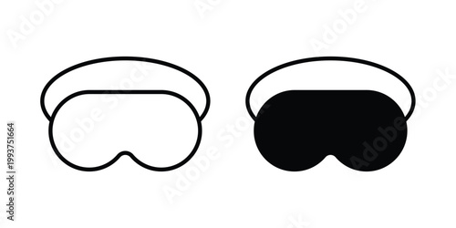 Sleeping mask icon solid glyph and line series icons