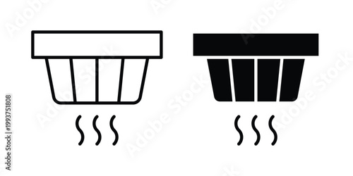 Smoke detector icon solid glyph and line series icons