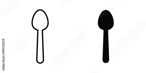 Spoon icon solid glyph and line series icons