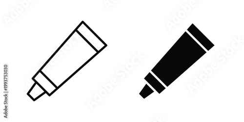 Toothpaste tube icon solid glyph and line series icons