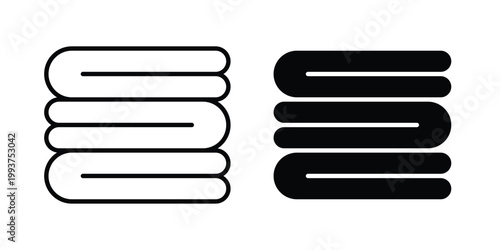 Towels icon solid glyph and line series icons