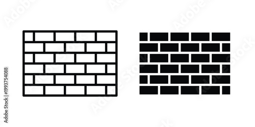 Wall icon solid glyph and line series icons