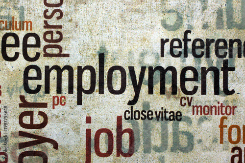 Employment Word Cloud Concept with Job, Career and Recruitment Keywords