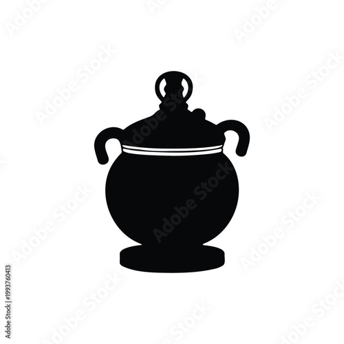 Candy Sugar Bowl silhouette icon vector flat design.