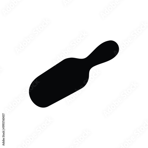 Wooden spice scoop silhouette icon vector flat design.