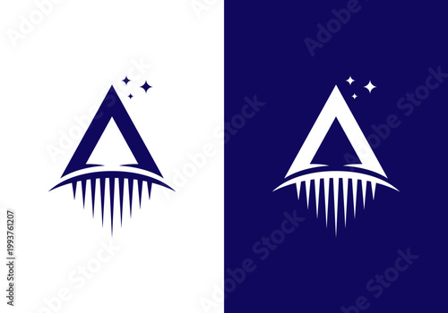 Tableau sur toile abstract design vector logo icon rocket initial letter A.