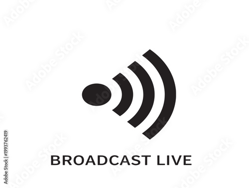 Broadcast live icon vector illustration, flat design