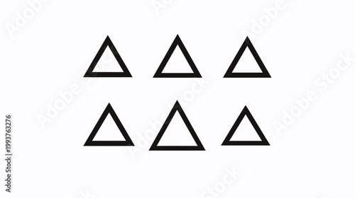 Free Download Six black triangles arranged in two rows of three against a white background. Simple and geometric - GFXLoad
