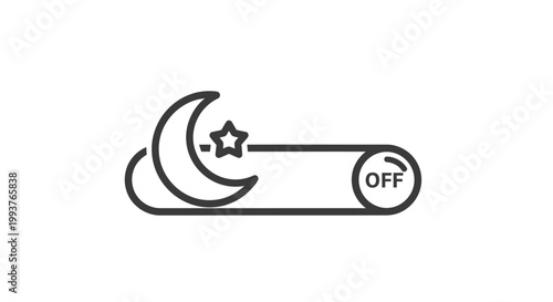 Night mode toggle switch illustration on a white background