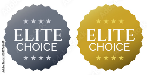Professional elite choice gold and silver seal badges for premium branding