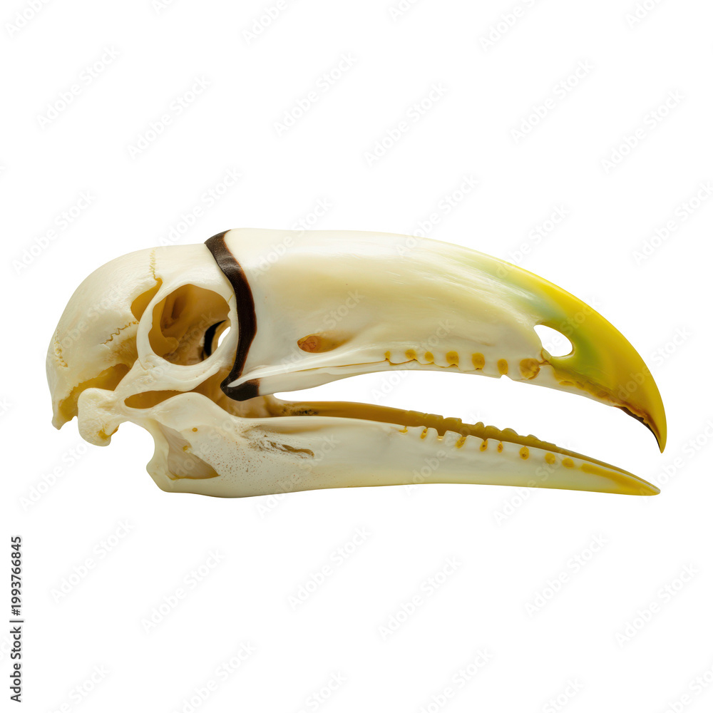 Fototapeta premium Toucan skull isolated on transparent background