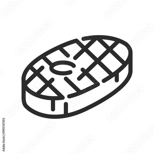 Grilled Steak icon. Simple line Grilled Steak icon for restaurant menu, barbecue theme, meat concept, food app and web design. Vector illustration