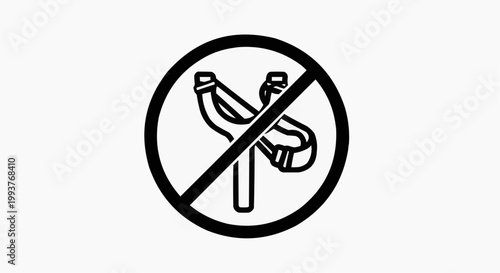 No Slingshots Allowed Prohibited Sign Icon