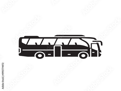 modern tour bus flat design vector illustration on white background