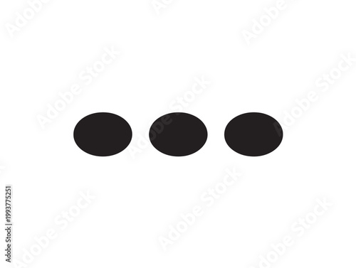 three black dots typing indicator flat design vector illustration