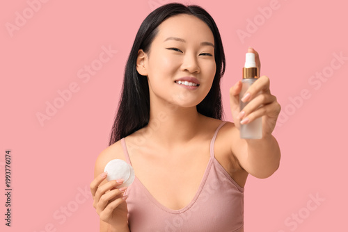 Young Asian woman with cott...