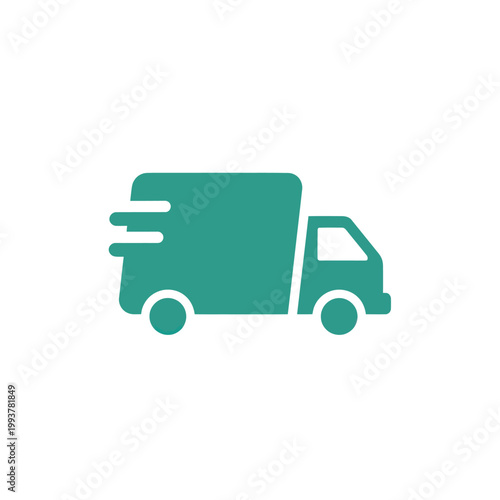 Fast delivery truck icon, speed, logistics, transport, shipping, service, motion blur