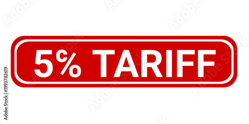 5 ℅ tariff stamp sign with background vector illustration. 