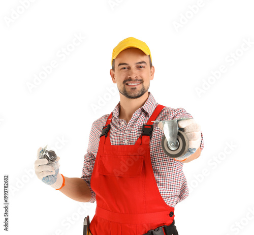 Male technician with wheels...