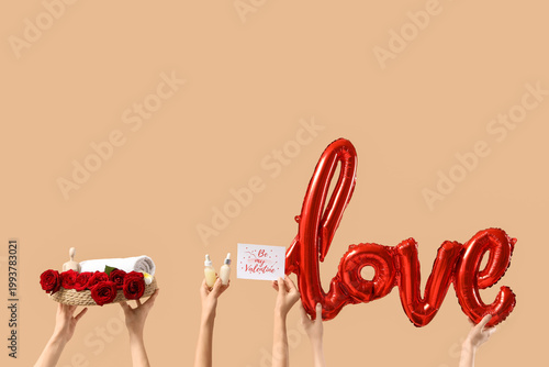 Female hands with card for ...