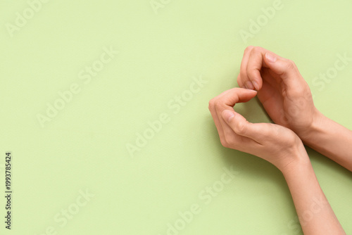 Female hands showing heart ...