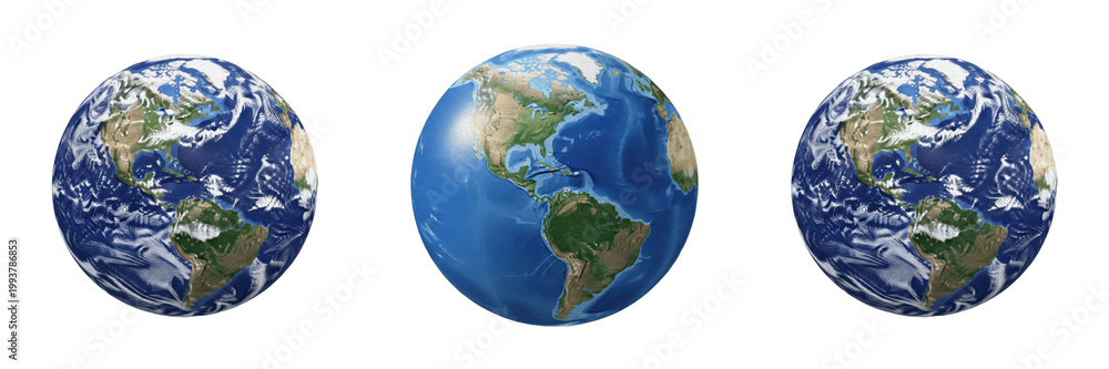 Fototapeta premium Realistic Planet Earth for Global Communication and Science Education Design: