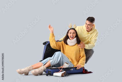 Cute young couple in warm c...