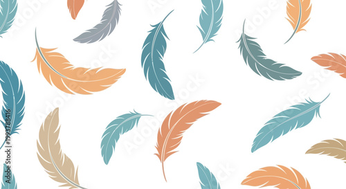 Soft Feathers Pattern Background - Light and Airy Aesthetic
