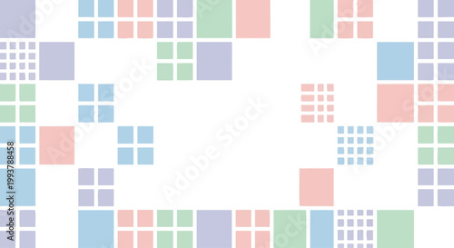 Abstract Geometric Background with Pastel Squares and Rectangles