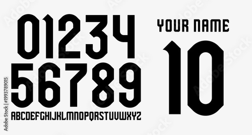 sporty VECTOR NUMBERSET FOR YOUR JERSEY	
