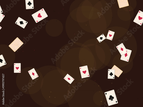 Retro Playing Card Deck Suits Pattern Background
