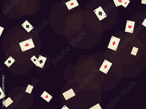 Vegas Playing Cards Casino Pattern Design