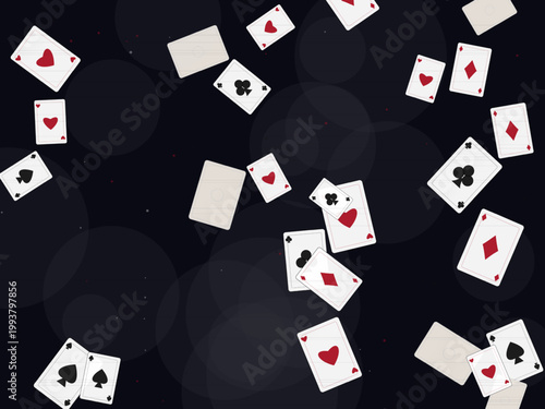 Retro Playing Card Deck Suits Pattern Background