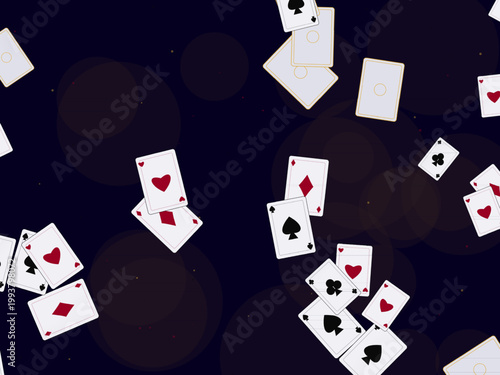 Retro Playing Card Deck Suits Pattern Background