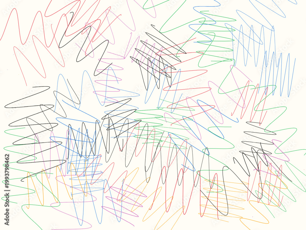 Fototapeta premium Hand Drawn Squiggle Line Pattern Fun Design