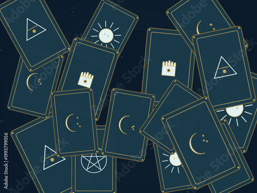 Witchy Tarot Card Mystical Esoteric Pattern Design