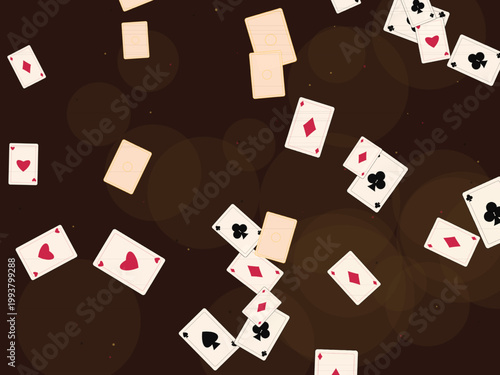Retro Playing Card Deck Suits Pattern Background