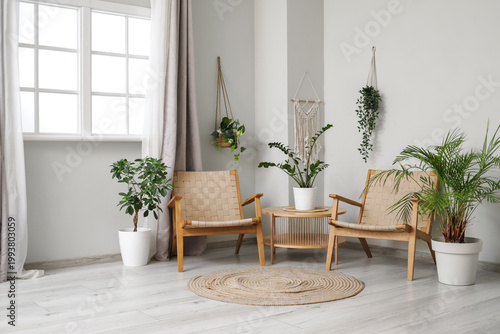 Armchairs, coffee table and...