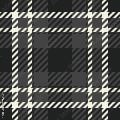 Sample tartan background plaid, halloween texture pattern fabric. Guy vector check textile seamless in black and grey colors.