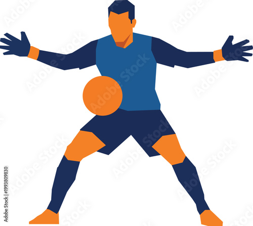 Goalkeeper ready to catch the incoming ball