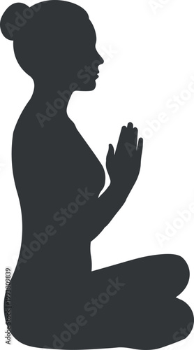 Woman meditating in a seated yoga pose