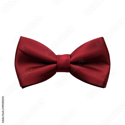 A red bow tie on transparent background