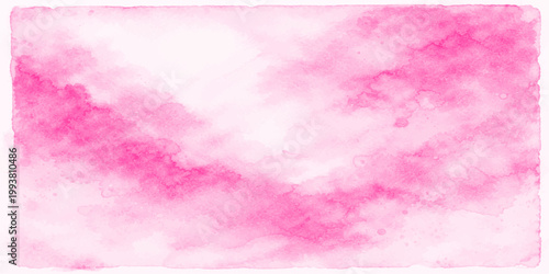 Abstract watercolor background with pink flowers featuring a light purple sky texture on aged paper with a vintage grunge cloudscape design