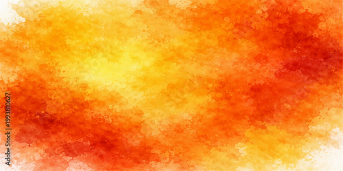 An abstract orange background with burning red flames and yellow light creates a hot explosion pattern of smoke and heat in this grunge art texture illustration