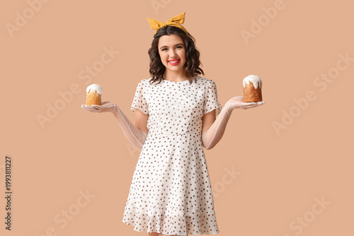 Beautiful pin-up woman with...
