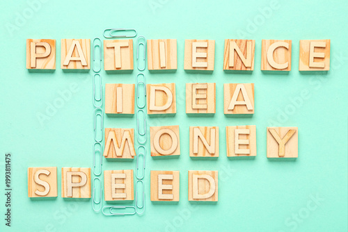 Text PATIENCE IDEA MONEY SP...