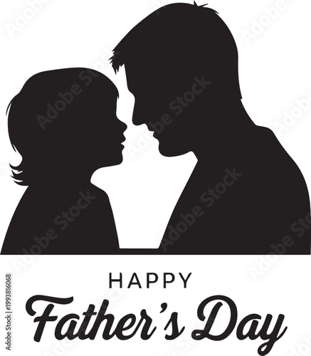 Silhouette of a couple celebrating father's day with affectionate connection